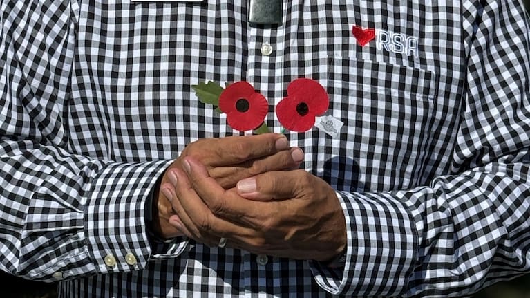 New poppies, left, include material recovered from the waste generated in the production of coffee cups. 