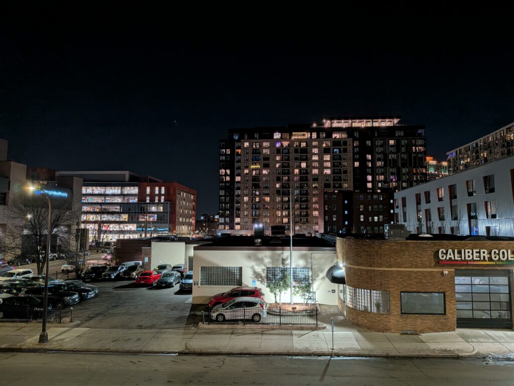 Pixel 10a primary camera night mode city