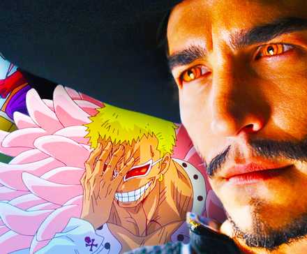 Jinbe, Donquixote Doflamingo, and live-action Mihawk in One Piece
