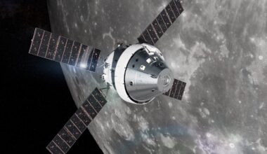 Rendering of Orion in space