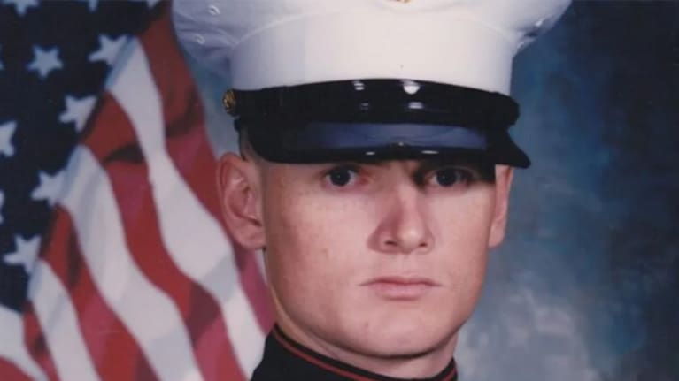 Paul Canton during his service in the US Marine Corp. (Source: Military.com/Facebook/Supplied)