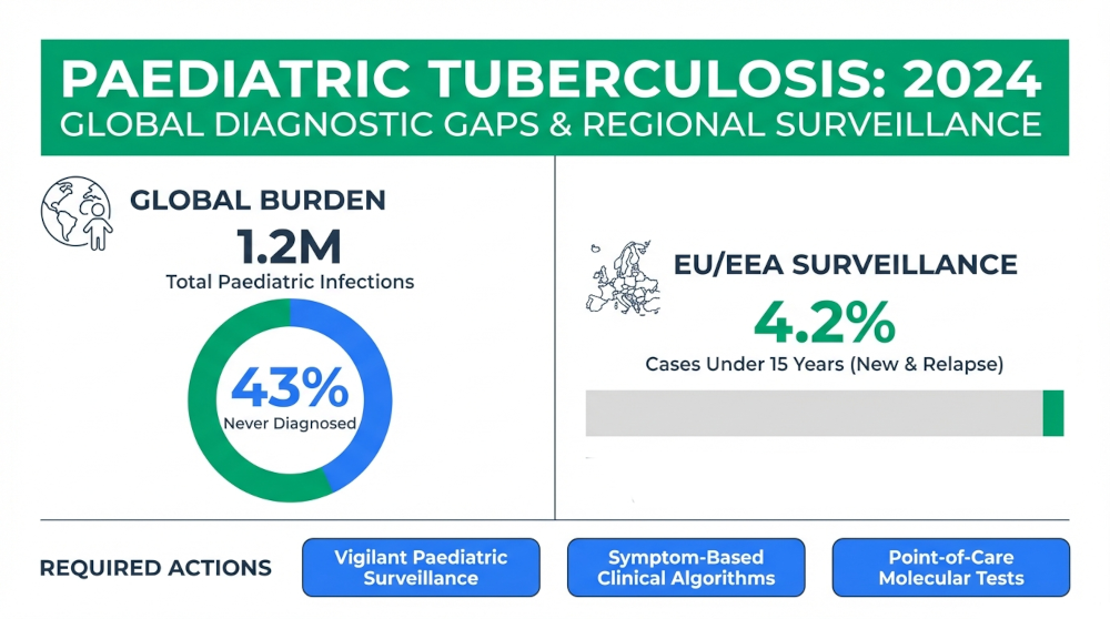 43% of the 1.2 million global childhood infections went undiagnosed, with children under 15 accounting for 4.2% of all new and relapse cases in the EU/EEA.