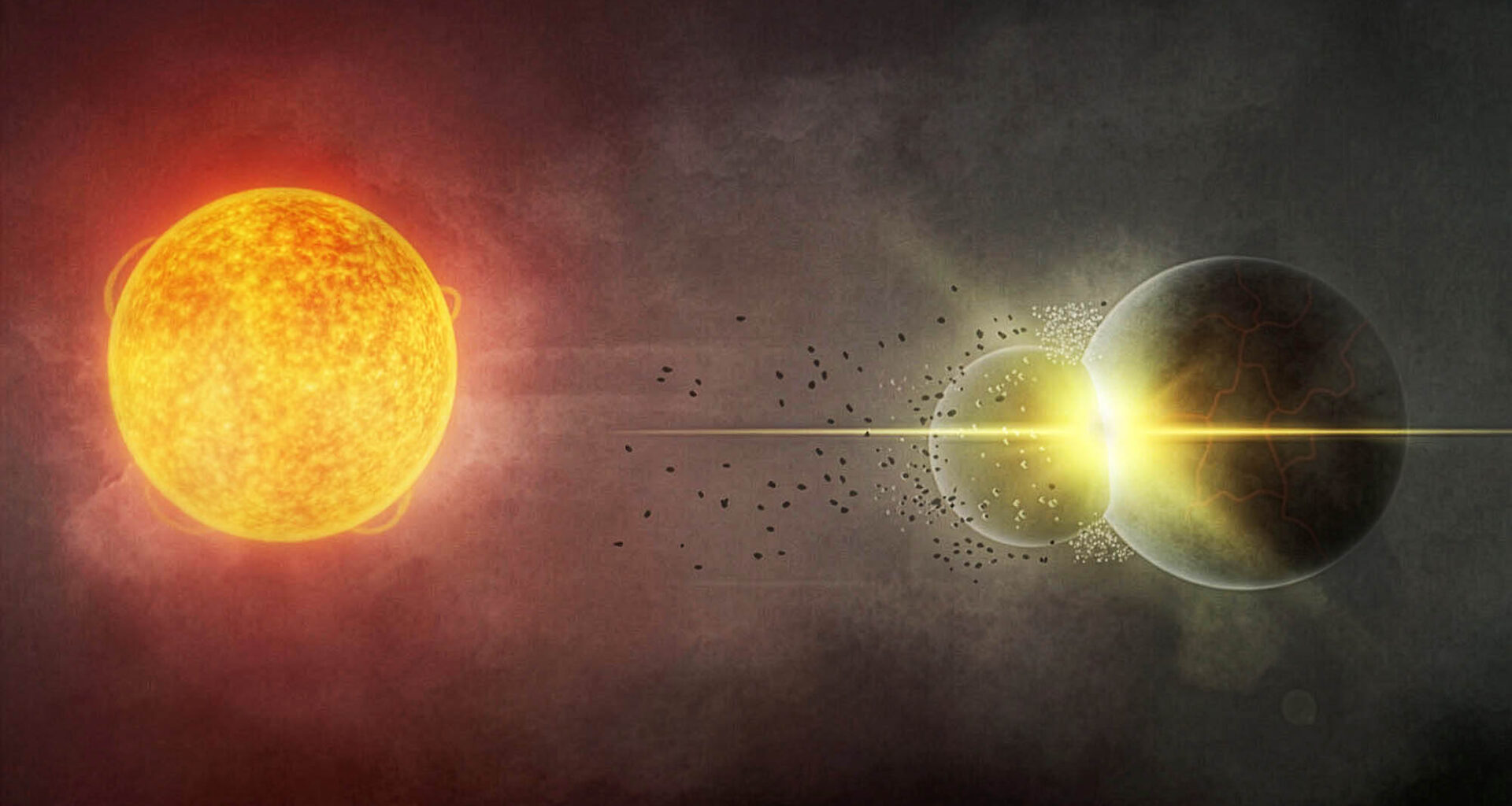 Astronomers capture a violent collision between two young planets