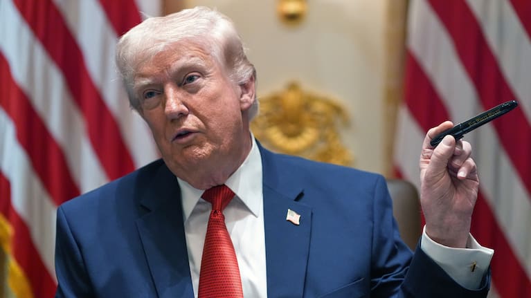 President Donald Trump speaks during a Cabinet meeting at the White House, Thursday, March 26, 2026, in Washington. 