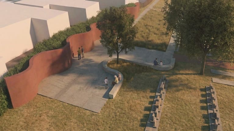  An artists impression of a memorial at the Pukekohe Cemetery, to honour the unmarked graves on site.