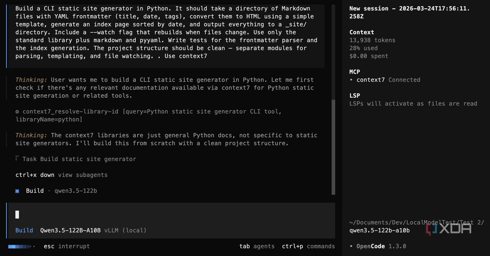 Qwen3.5-122B-A10B using Context7 to find Python documentation