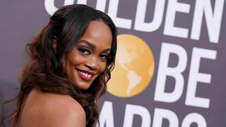 Rachel Lindsay arrives at the 80th annual Golden Globe Awards at the Beverly Hilton Hotel in 2023