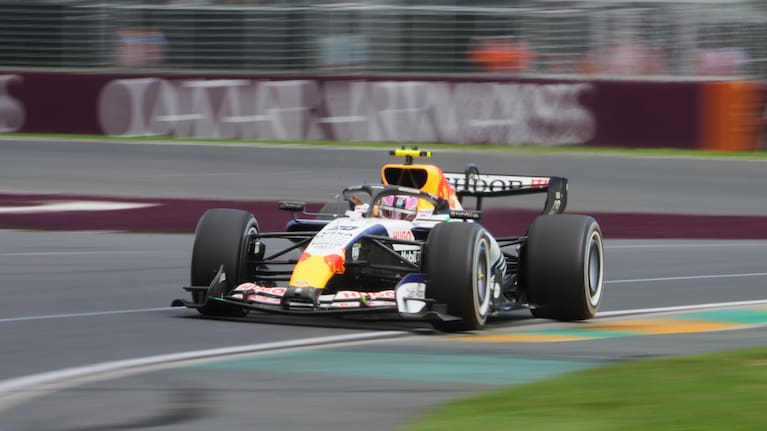 Racing Bulls driver Liam Lawson of New Zealand steers his car during the Australian Formula One Grand Prix at Albert Park.