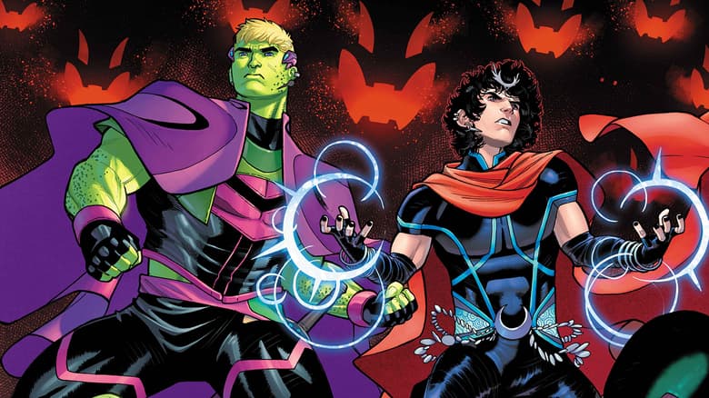 Wiccan, Hulkling, and Scarlet Witch Protect Their Family From Ultron's Rage in 'Wiccan & Hulkling: Raid of Ultron'