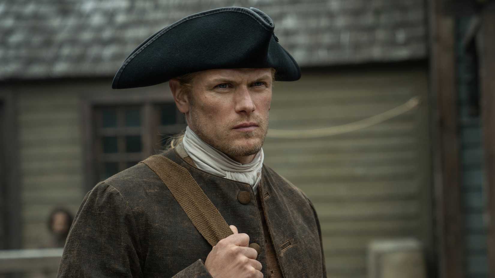 Sam Heughan looking ahead in a promo shot for Outlander
