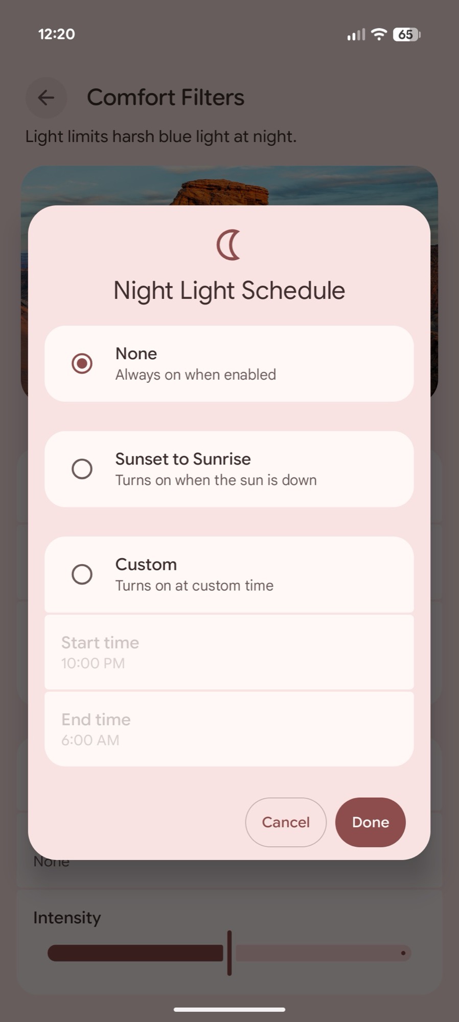 screenshot android 16 qpr3 display comfort filters 4