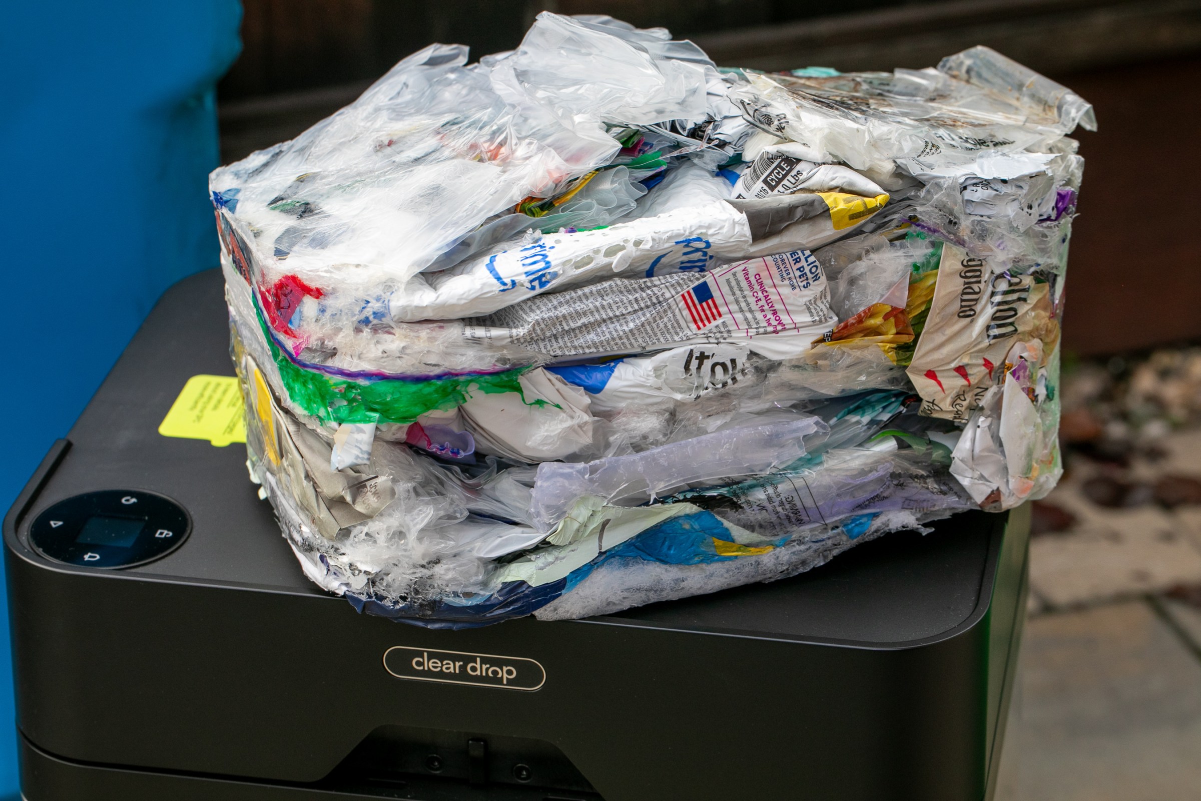 One of Sean’s bricks sitting atop the machine.
