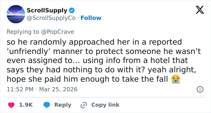 Security guard involved in Chappell Roan and Jude Law’s daughter incident responds after controversy unfolds.