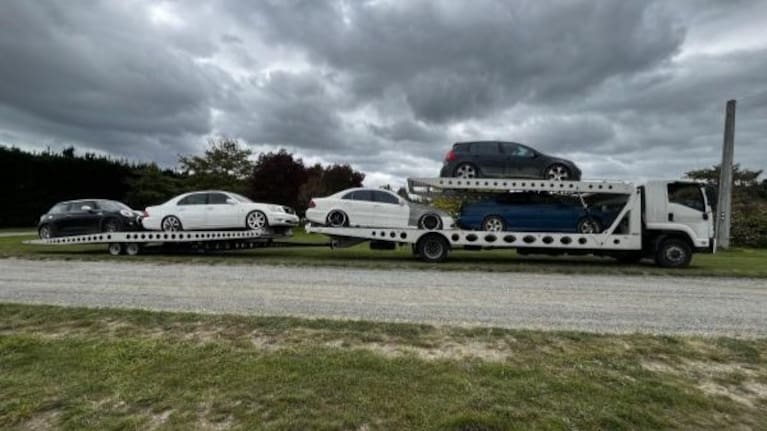 Seized cars from the properties