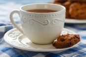 Tea with biscuits.