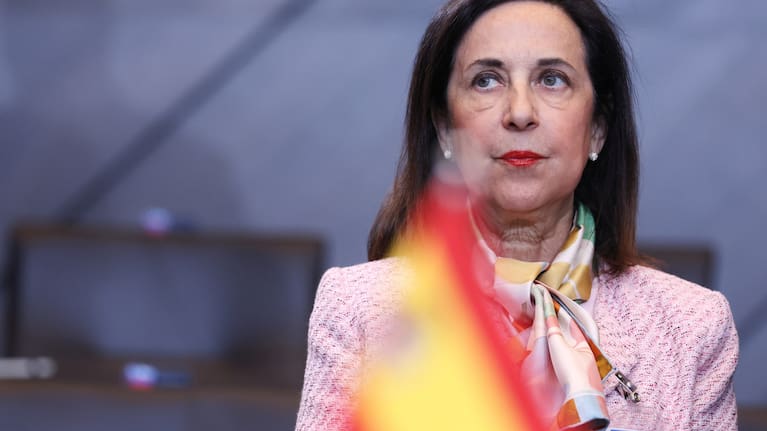 Spain's Defence Minister Margarita Robles waits for the start of a meeting of the North Atlantic Council in defense ministers format at NATO headquarters in Brussels. 