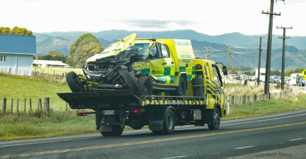 Paramedic and truck driver seriously hurt