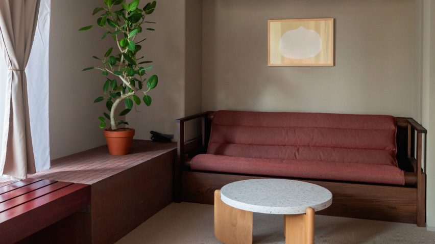 Seating area in room of SOIL Nihonbashi hotel 