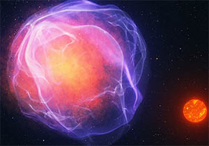 Runaway star J1249+36 going nova. Credit: UCSD