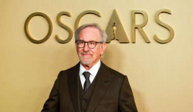 Steven Spielberg arrives on the red carpet for the Oscars Nominees Luncheon at The Beverly Hilton
