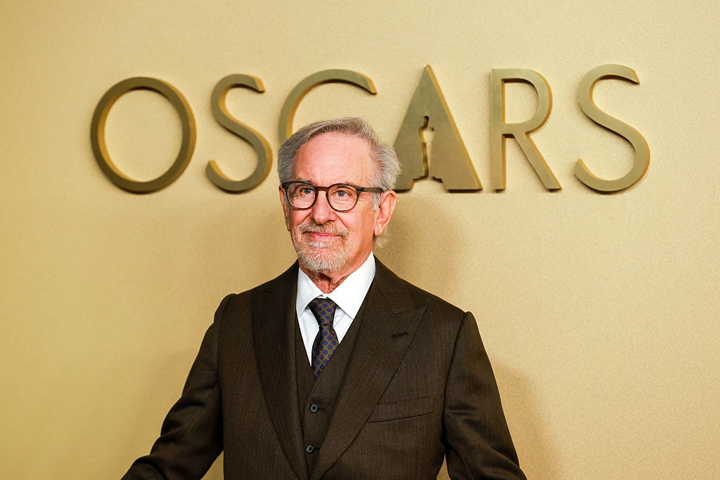 Steven Spielberg arrives on the red carpet for the Oscars Nominees Luncheon at The Beverly Hilton