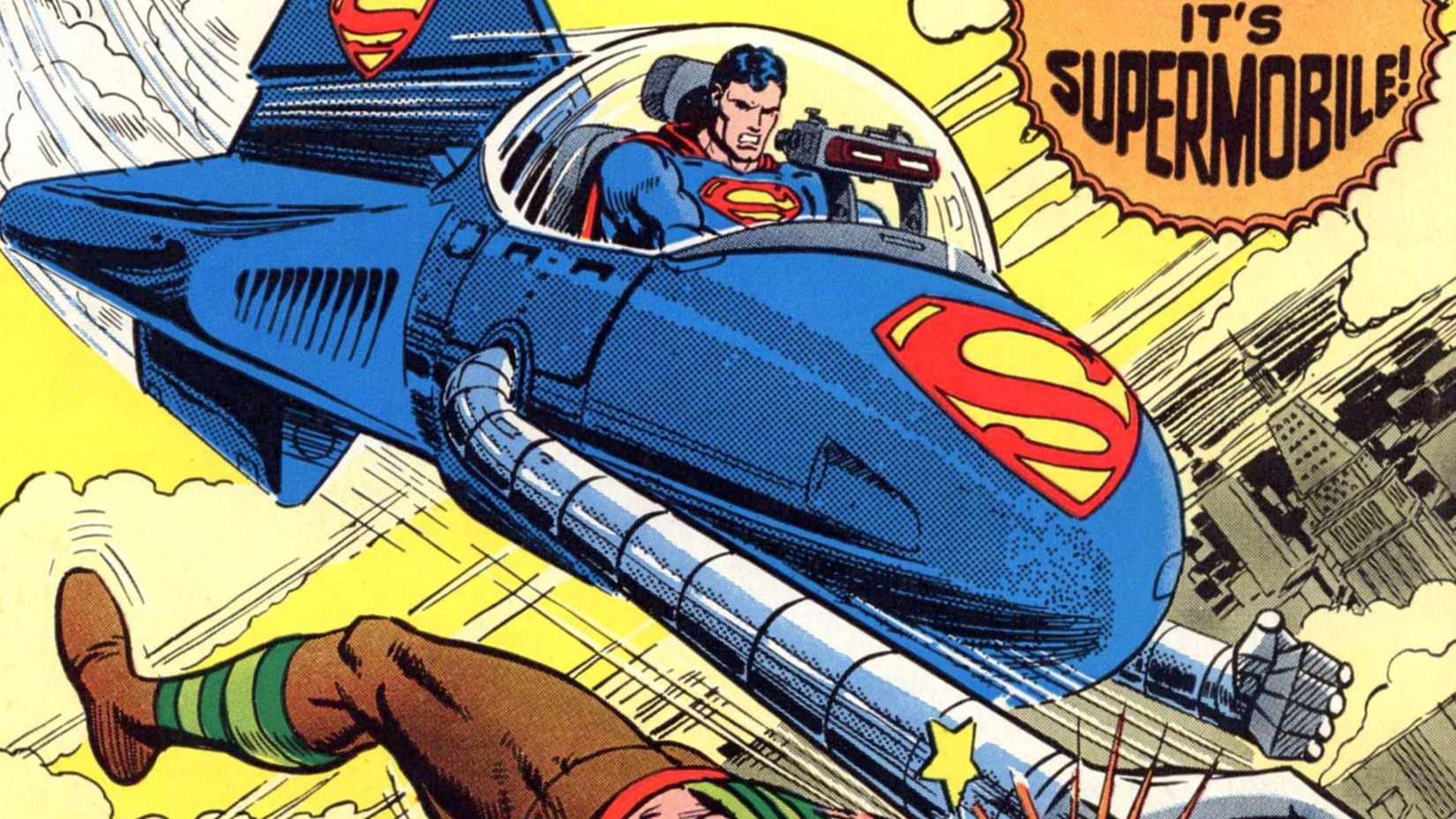 superman in classic supermobile