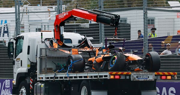 Oscar Piastri crashes out before formation lap for grand prix