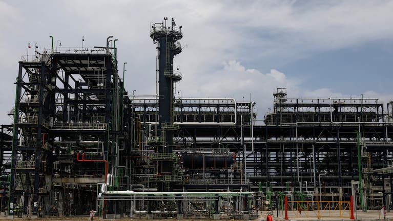 The Dangote refinery is seen in Lagos, Nigeria.