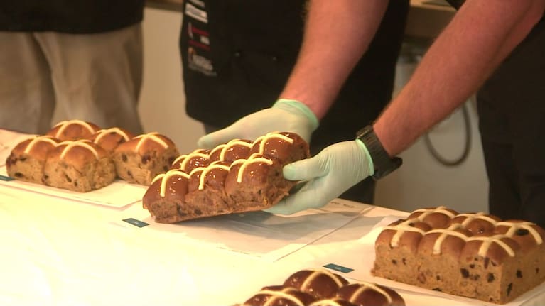 The Hot Cross Buns from Michael's Bakery in Hillmorton, Christchurch