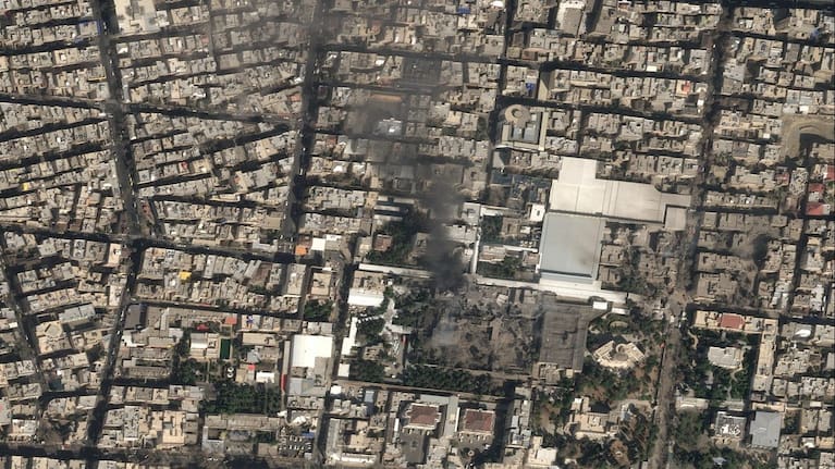 The strike on Iranian Supreme Leader's compound in Iran. (Source: Pléiades Neo (c) Airbus DS 2026 via AP)
