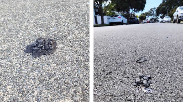The substance appeared on footpaths and roads in the Auckland suburb of Kohimarama, along Sage Rd as pictured above. 