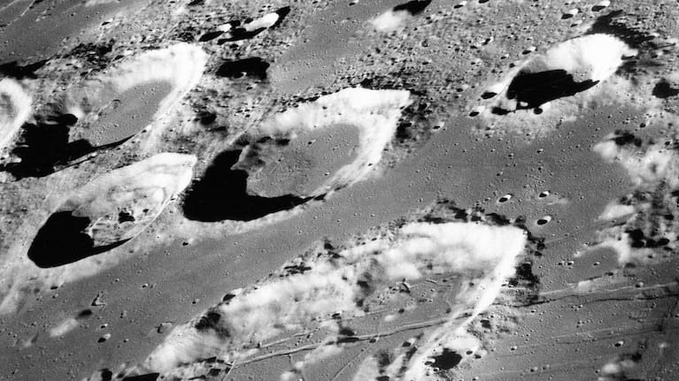 This December 29, 1968, photo made available by NASA shows the large moon crater Goclenius.