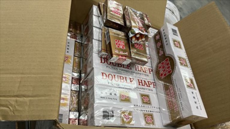 The cigarettes seized by Customs.