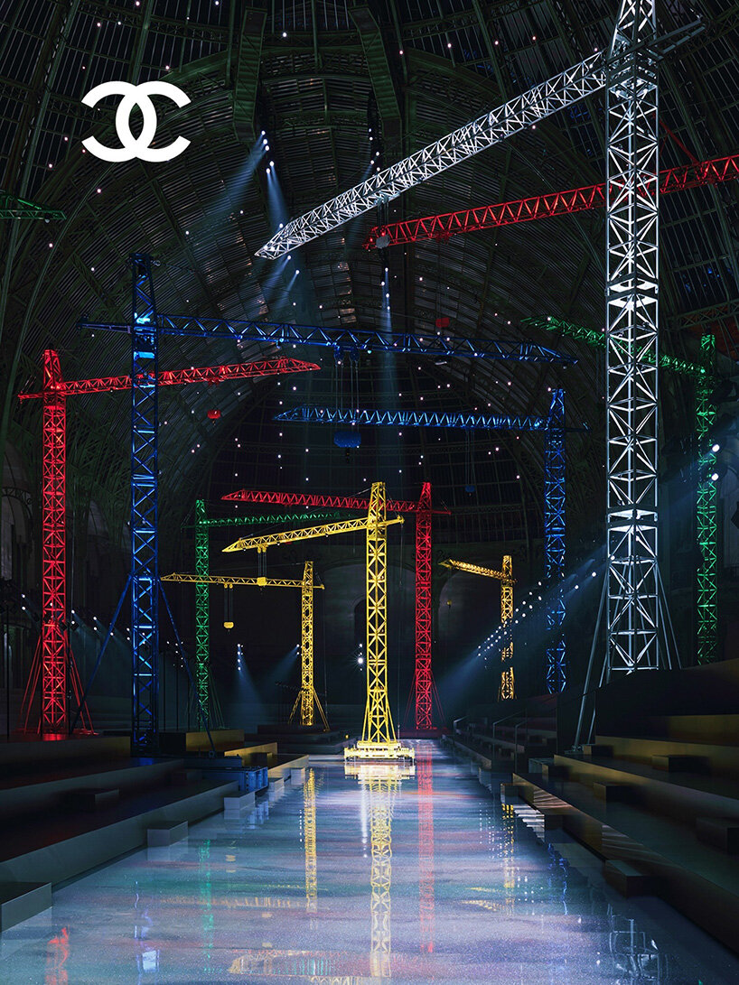 towering cranes turn the grand palais into construction site for chanel FW26 runway - 2
