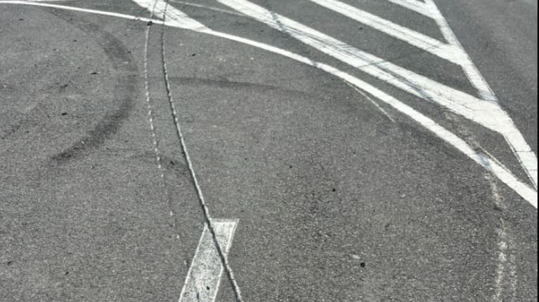 Picture of the tyre marks shared by Porirua Council. 