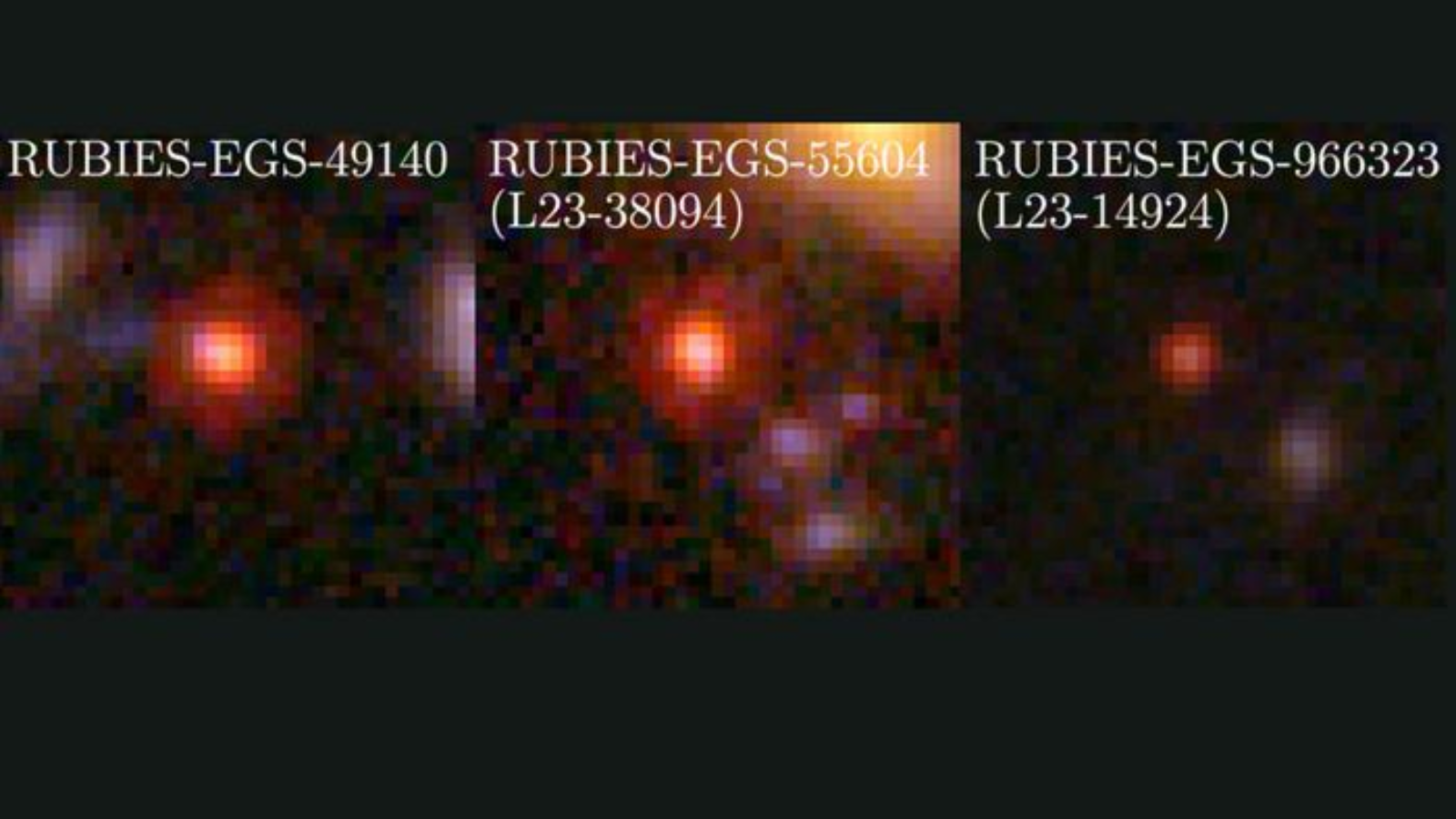 blurry red splotches of light on a black background