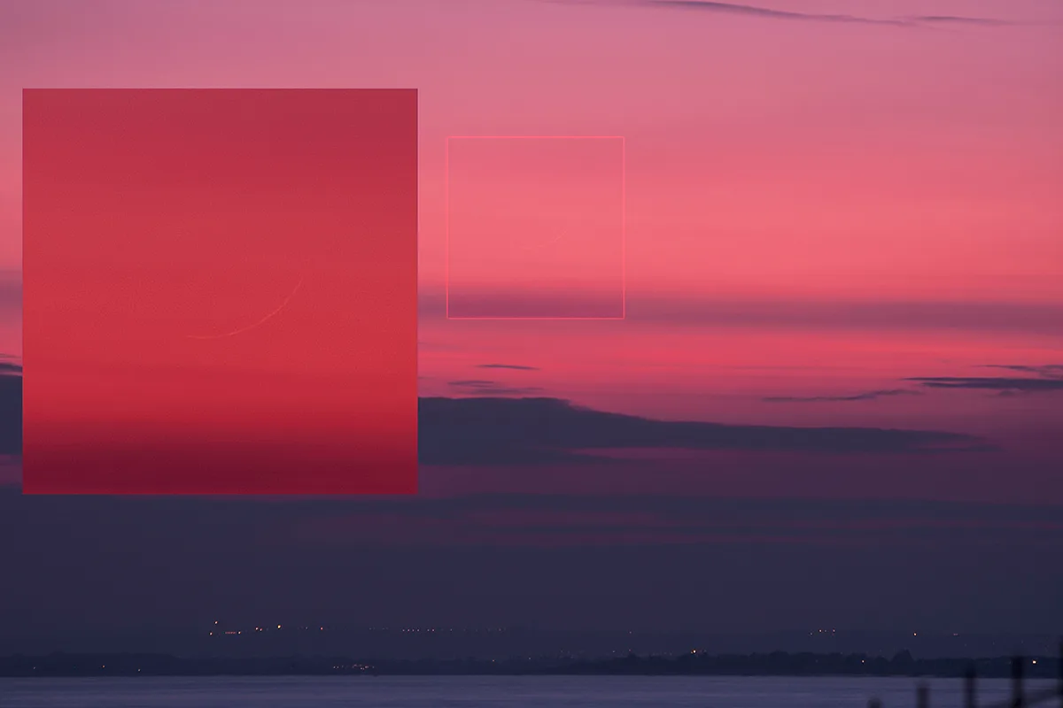 Be under no illusions: hunting such a wafer-thin Moon is a challenge! Credit: Pete Lawrence