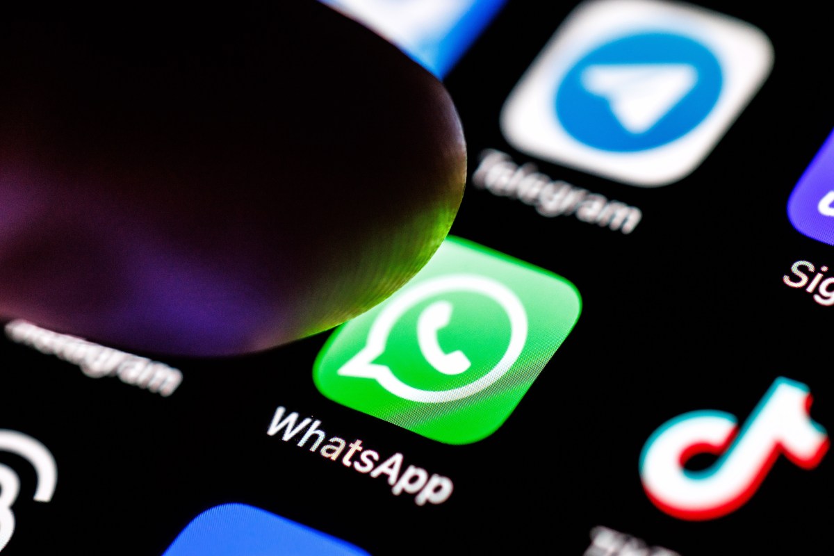 The Whatsapp app logo can be seen on the display of a smartphone on September 2, 2025.