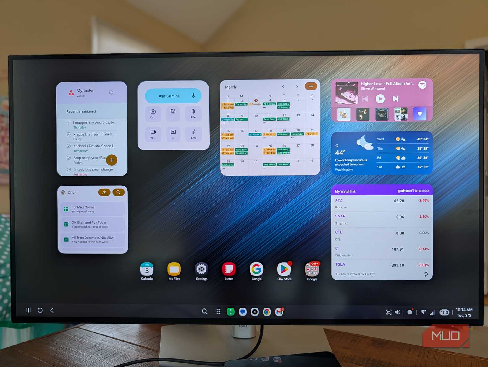 Work Dashboard with dex