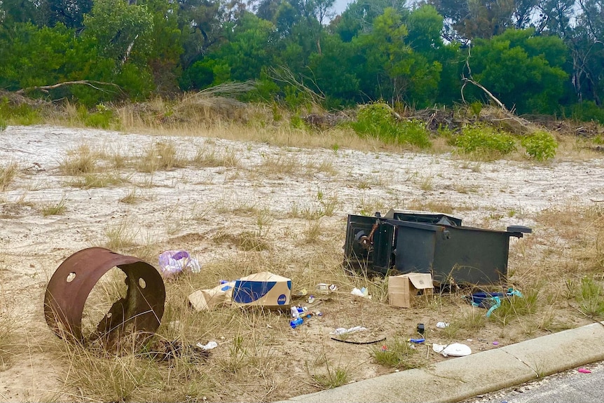 Rubbish on the side of the road