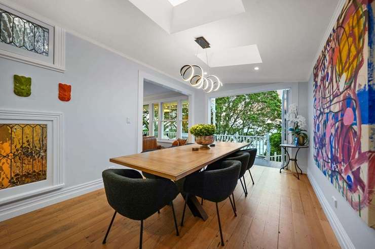 Warriors chairman Ken Reinsfield and his wife Danya have listed their five-bedroom retreat at 36 Queen Street, in Auckland's Northcote Point. Photo / Supplied