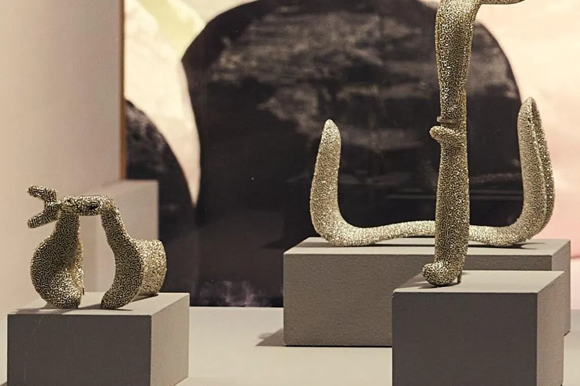 Vietnamese artist Nguyen Thi Thanh Mai decorates specula, used in gynaecological exams, with beads.