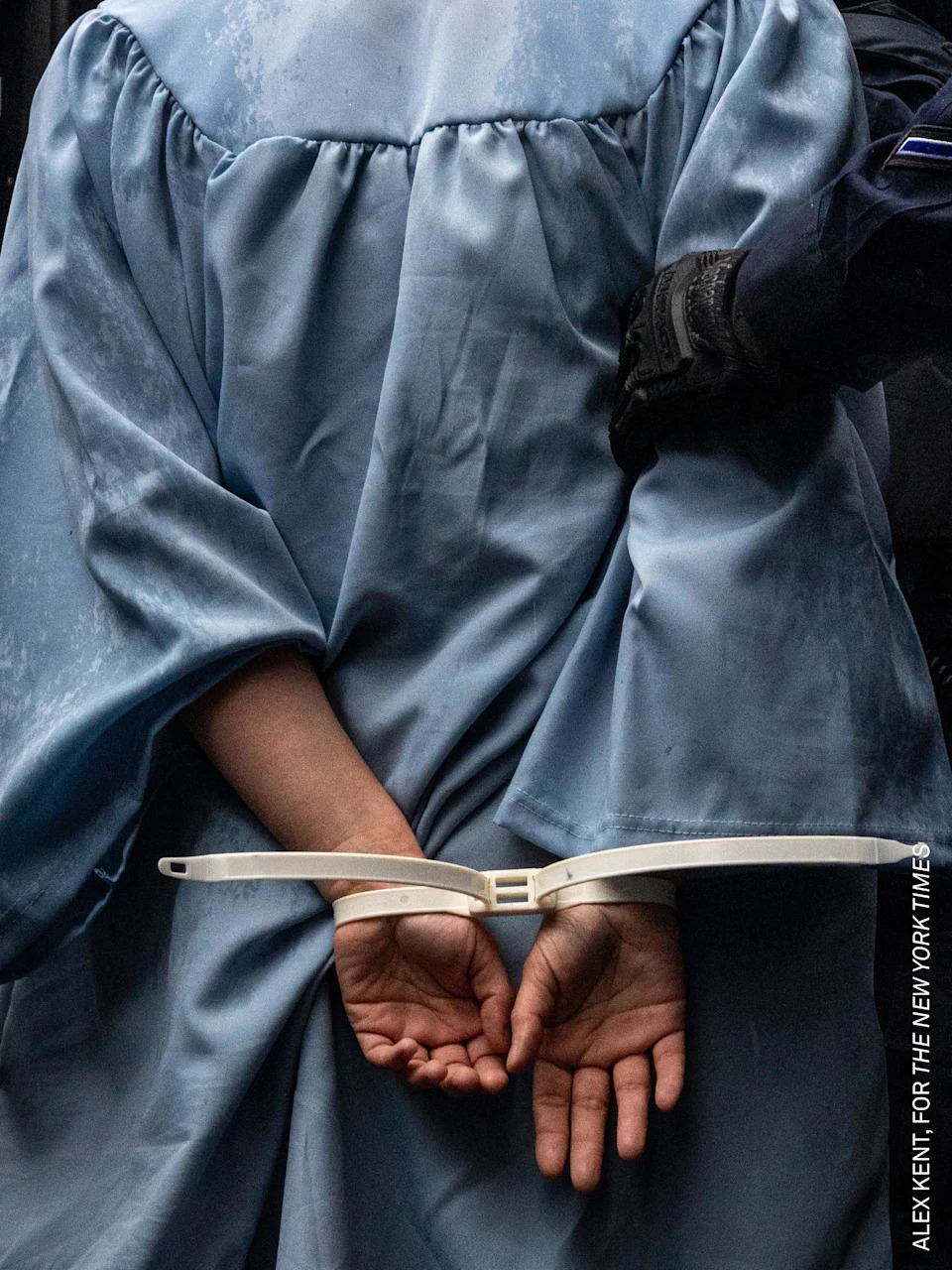 Barnard College alumna Jesse Pearce is arrested outside Columbia University’s commencement ceremony. Along with current students, alumni protested the institution’s ongoing financial ties to Israel.