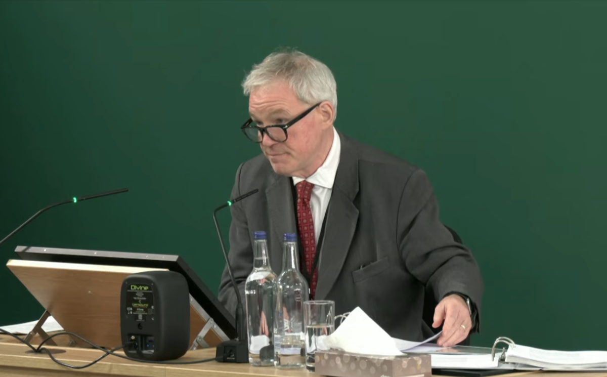 Professor John Morgan giving evidence to the Nottingham Inquiry