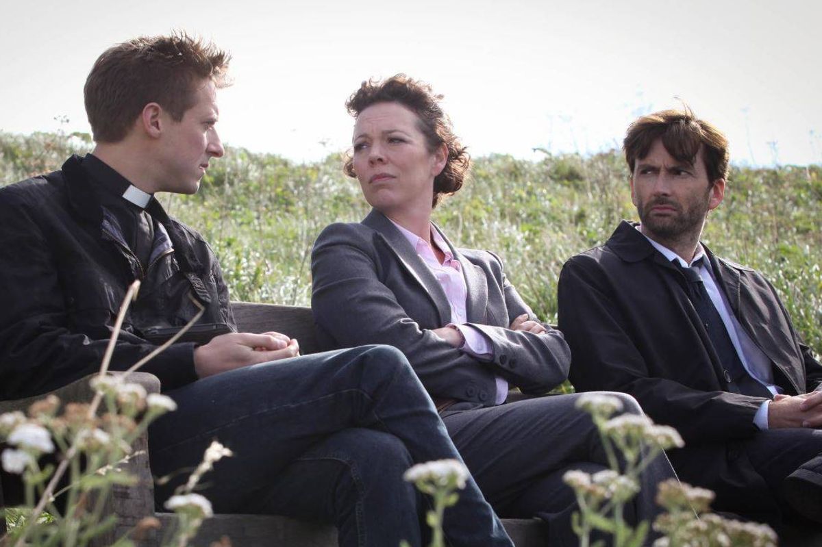 Olivia Colman, David Tennant and Arthur Darvill