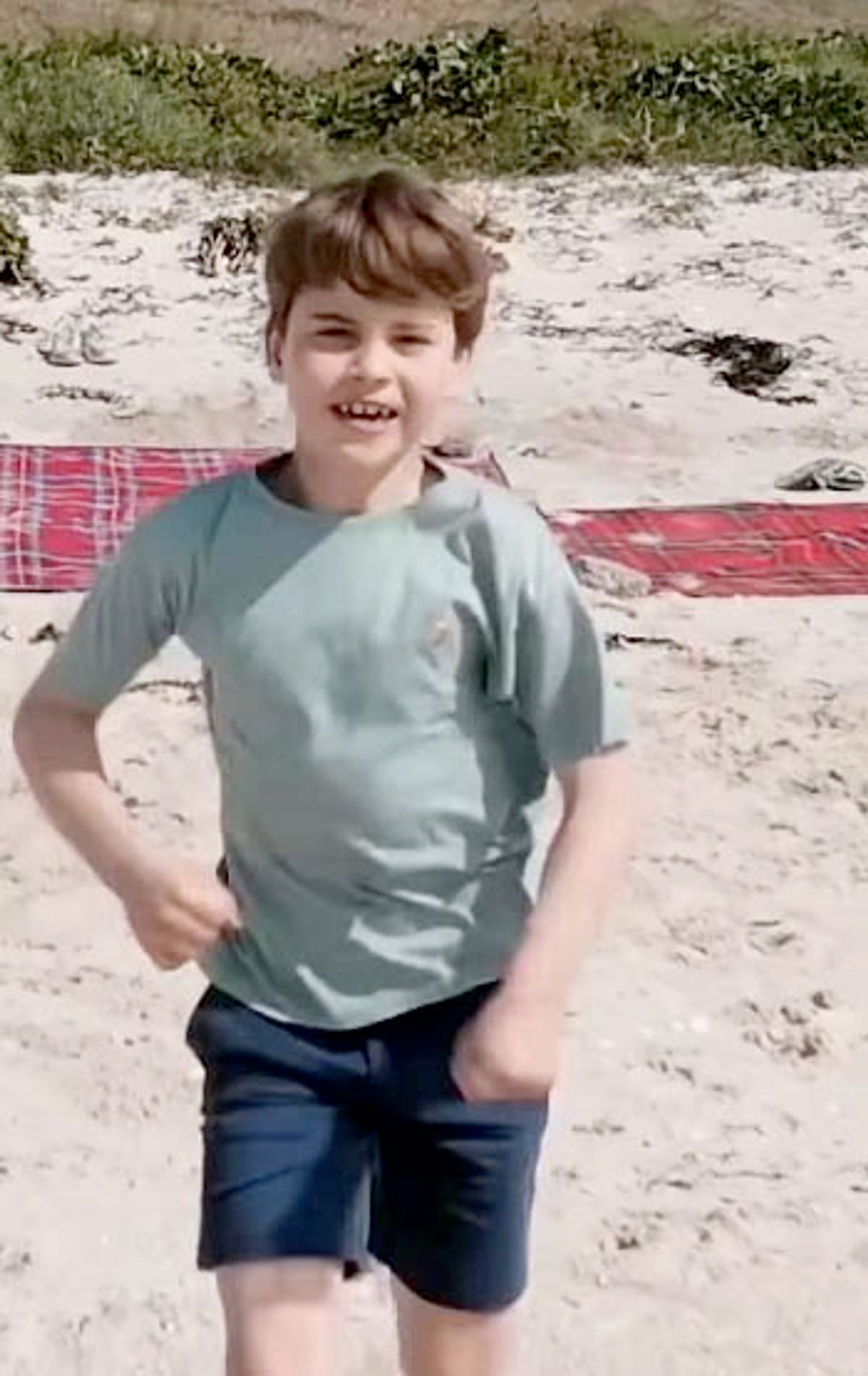 The clip of Louis was taken on a family holiday in Cornwall 