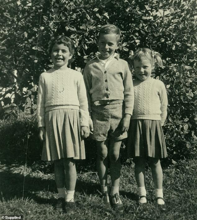 Mary is seen with her sister Anna and brother Robert. Mary and her sister lived 100m from the family home in a hut during their childhood in New Zealand