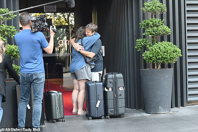 Rachel threw her arms around her groom, and looked quite emotional at points in the exchange