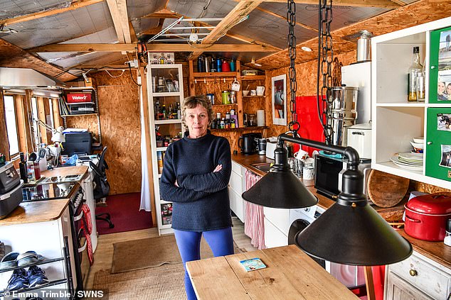 It left the couple stuck living in a tiny 6m (19ft) x 3m (9ft) garden shed (pictured) next to the site of their proposed 250sqm house until they got the go-ahead