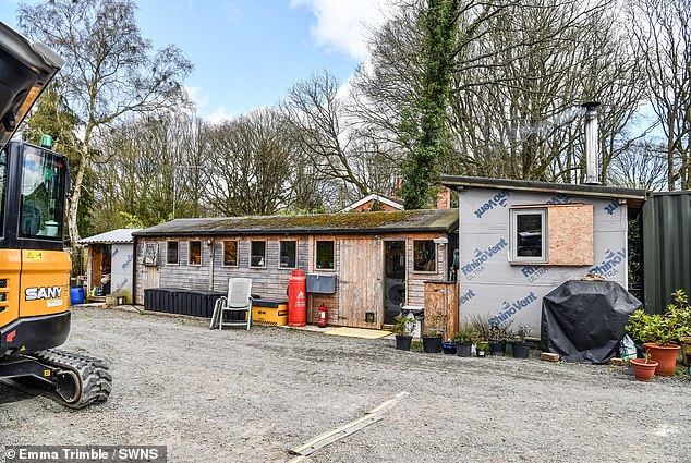 'We are all for protecting water courses but we have been stuck living in our shed [pictured] through no real fault of our own,' Mrs Coyle said